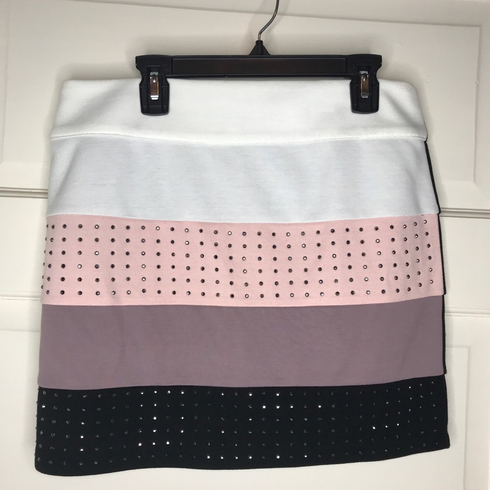 Mini skirt color blocks